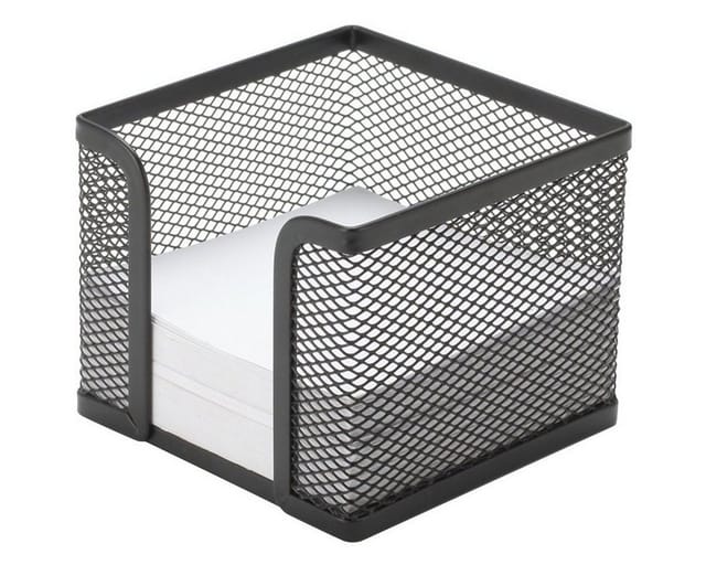 Connect Notizzettel Zettelbox Metall 9,8x8x9,8cm schwarz leer