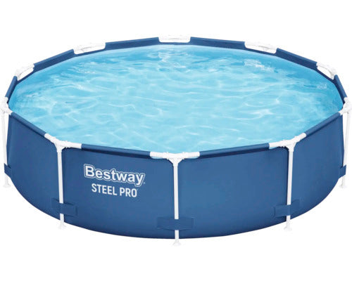 [gebraucht] B-ware Bestway Aufstellpool Frame-pool Steel Pro Family Rund Blau Ø305x76cm Gartenpool
