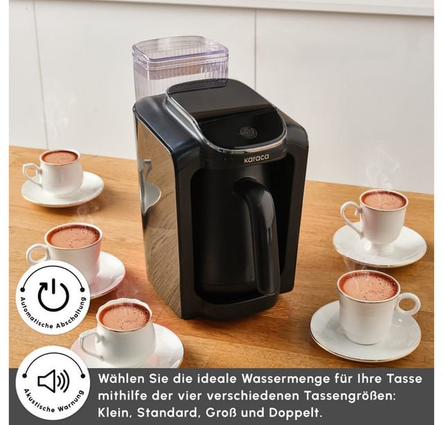 Karaca Espressomaschine Aqua Wassertank Automatische Türkische Kaffeemaschine Kaffeebereiter Kaffeemaker, Kaffeekanne Kaffeevollautomat 735 W Abschaltautomatik Kaffeebereiter