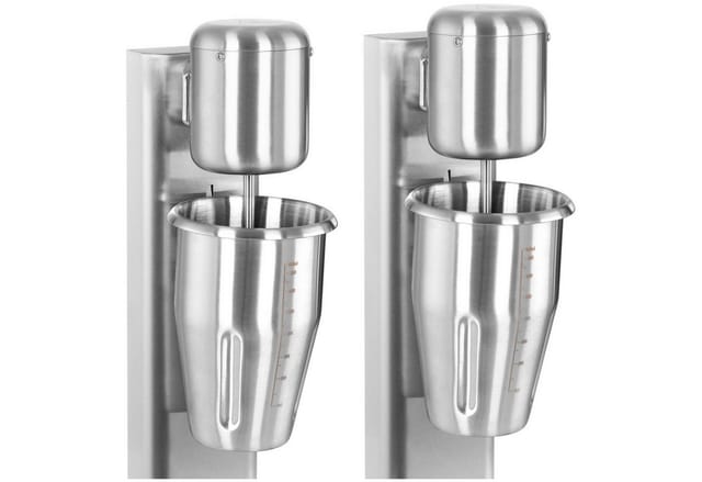 Royal Catering Cocktail Shaker Doppel-Milchshaker 2 x 1 l Standmixer Hochleistungsmixer 15 000 U/min, Edelstahl, verschiedene Größen