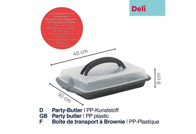 kela Kuchentransportbox Deli, PP-Kunststoff, Tragegriff, abnehmbarer Deckel