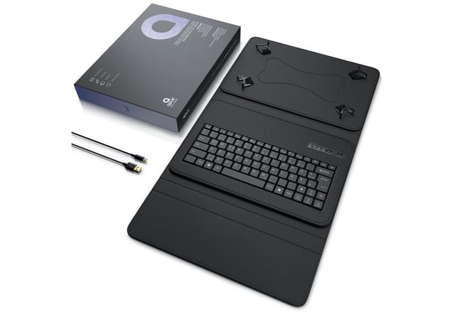 Aplic Tablet-Tastatur (Bluetooth Keyboard mit Kunststoffcase Für 9-12" Tablets, QWERTZ)