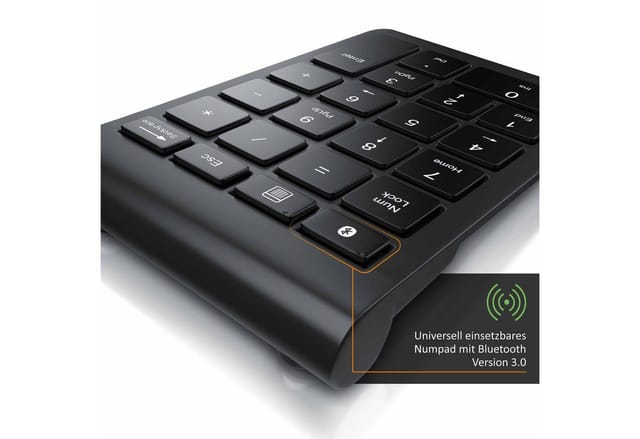 Aplic Kabellos Bluetooth Numpad mit 22 Tasten Keypad, Ziffernblock Wireless-Tastatur (10 Multifunktionstasten, Tastaturerweiterung für Laptop PC und Tablet)