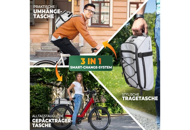 MIVELO Fahrradtasche Gepäckträgertasche mit Schulter- Rückenriemen
