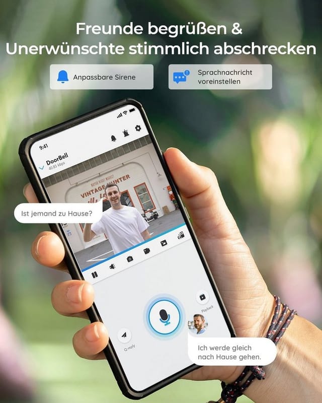 Reolink Smart Home Türklingel Videodoorbell Kamera WLAN-Version 5MP (Außenbereich, 2,4/5 GHz WiFi,Personenerkennung,Arbeitet mit Reolink NVRs)