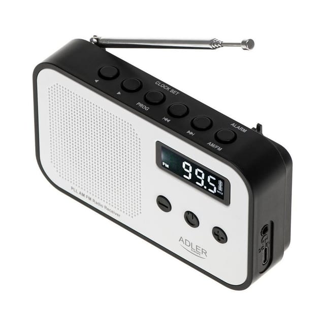 Adler AD 1907 Digitalradio (DAB) (PLL AM/FM-Digitalradio, modernes Radio, USB C, Wecker, weiß, schwarz)