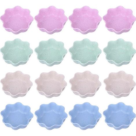 Set Mit 16 Blütenförmigen Untertassen – 6,8 X 6,8 X 2,2 Cm