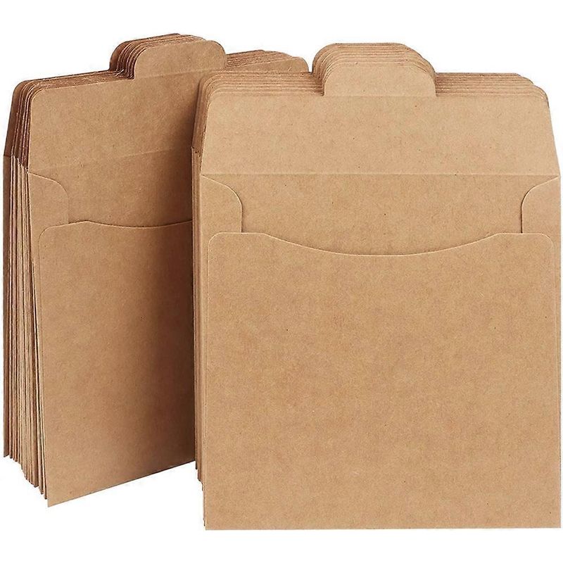 50 Braune Kraftpapiertüten, Cd-hüllen, Braune Umschläge Für Cds – 12,30 X 12,30 X 0,20 Cm – Hellbraun
