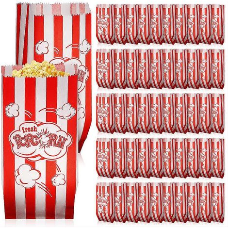 100 Popcorntüten Für Den Haushalt, Multifunktionale Papiertüten, Praktische Geschenktüten, Backzubehör – 21 X 9 X 0,1 Cm