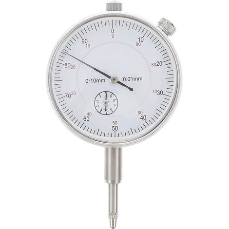 Ueetek 1 Stück Mechanische Messuhr, Messspitze, Messuhr, Messbereich 0–10 Mm, Messuhr (silber) – Silber