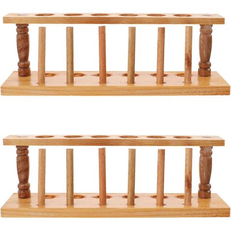 Set Aus 2 Reagenzglashaltern Aus Holz, Praktischer Organizer Für Laborreagenzgläser – 20,6 X 8,8 Cm