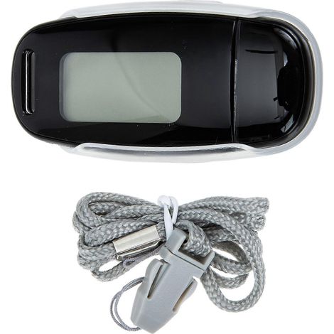 Tragbarer, Per Usb Aufladbarer Schrittzähler, Kleiner Schrittzähler Aus Kunststoff – 8 X 4 Cm – Schwarz