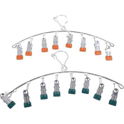 Set Mit 2 Sockenclips Aus Edelstahl, Wäscheständer, Wäschezubehör – 39 X 17 Cm