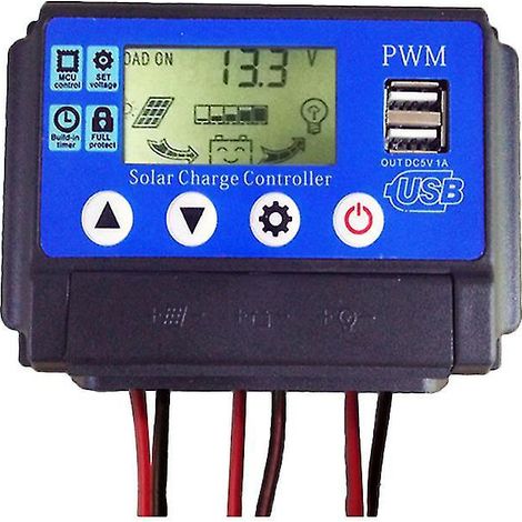 Solarladeregler Mit Kunststoffkomponenten, Lcd-display Und Elektronik Zum Laden