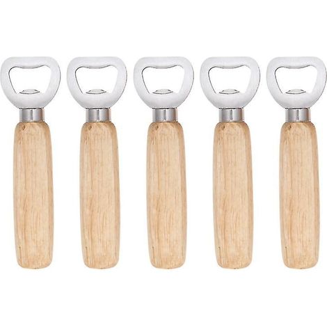 Set Mit 5 Flaschenverschlüssen Mit Holzgriffen