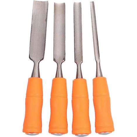 Set Aus 4 Hand-holzschnitzwerkzeugen: Stahlmeißel, Flacher Spachtel (6 Mm Außenöffnung Hohlbeitel + 12 Mm Außenöffnung Hohlbeitel + 18 Mm Außenöffnung)