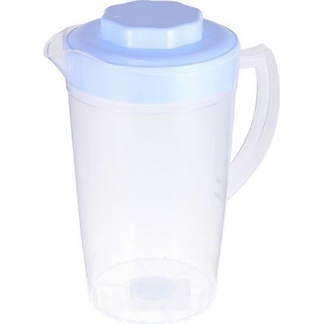 Hitzebeständiger Kaltwasserkrug Aus Kunststoff, Großes Fassungsvermögen (2 L) Für Getränke, Sojamilch, Saft Und Aromatisierten Tee (blau). – 23 X 2,6 X 2,6 Cm – Blau