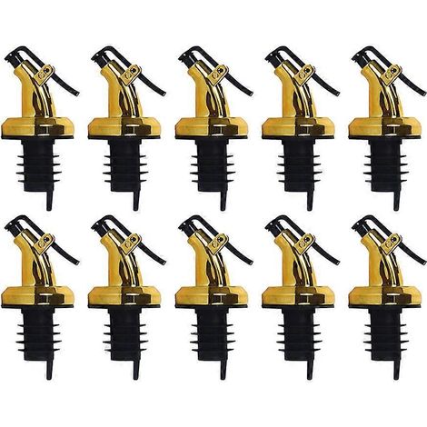10 Press-fit-ausgießer Für Galvanisierte Ölflaschen, Ölverschlüsse – 2,5 X 2,5 X 8,5 Cm – Gold