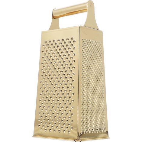 Miniatur-multifunktionsreibe Aus Edelstahl, Vierseitig, Küchenhelfer Für Gemüse – 24,00 X 11,50 X 9,00 Cm – Gold