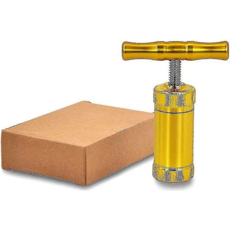 Pollenpresse Aus Edelstahl Mit T-griff, Robust Und Langlebig, 100 % Hochwertig Eloxiert, Für Gewürze (gold)
