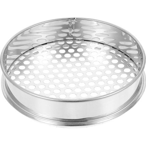20 Cm Großes Edelstahl-erdsieb Mit 10 Mm Großen Runden Löchern Zum Sieben Und Filtern Von Erde. Gartenbedarf. – 20 X 5 Cm – Silber