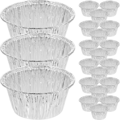 100 Runde Einweg-aluminiumförmchen Für Eierkuchen (110 Ml), Mini-muffins/cupcakes Und Zum Backen. – Silber