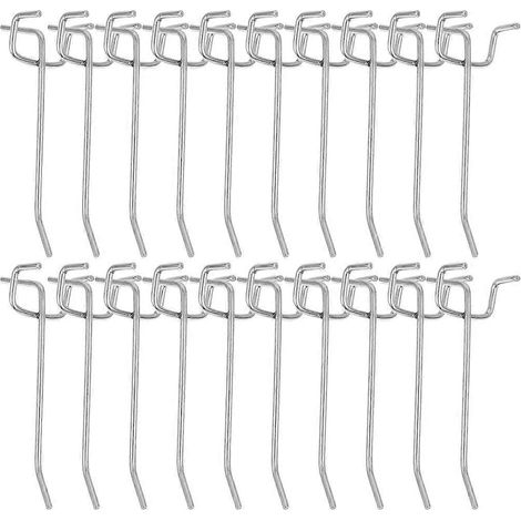 20er-packung Garagen-lochwandhaken, Robuste Universal-lochwandhaken – 15,50 X 4,00 X 4,00 Cm – Silber
