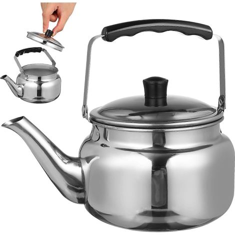 Wasserkocher Aus Edelstahl Mit Hitzebeständigem Griff Für Küche Und Esszimmer – 18 X 12 X 11 Cm – Silber