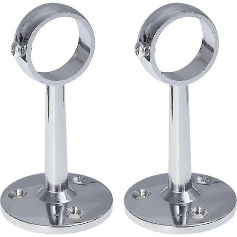Set Mit 2 Kleiderstangenhalterungen – 25 Mm – Silber