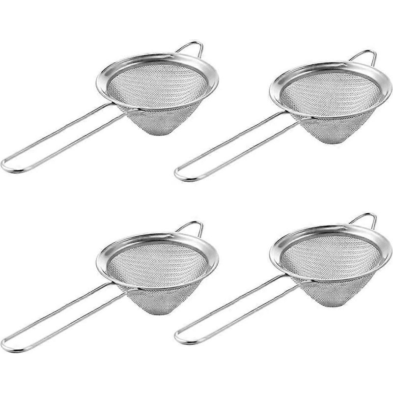 Set Mit 4 Feinmaschigen, Konischen Cocktailsieben Aus Edelstahl (8,5 Cm), Ideal Zum Kochen Und Für Tee. – 22,00 X 8,00 X 4,00 Cm