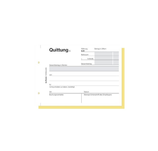 Herlitz Geschäftspapier Herlitz Quittungsblock 402 / A6 quer / 2x40 Blatt / selbstdurchschreib