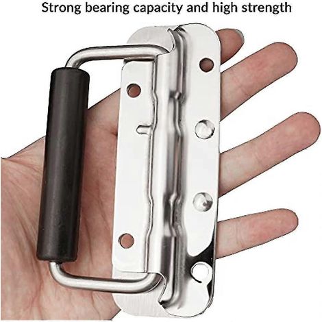 Kigniote Koffergriffe (2er-set), Metall, Federbelastet, Klappbar, Für Gepäck, 122 X 41 Mm, Edelstahl. Auch Für Reisekoffer Geeignet.