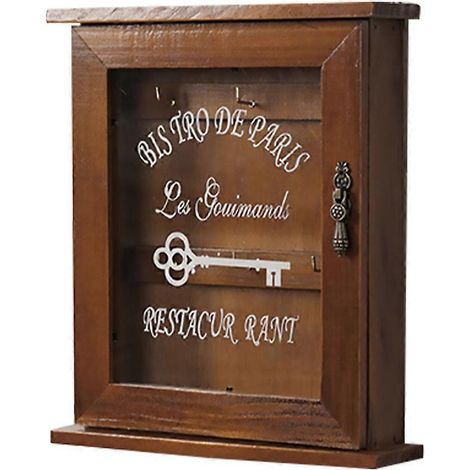 Kreativer Wandschlüsselkasten (1 Stück) – Schlüsselkasten Für Den Eingangsbereich – 25 X 21 X 6 Cm – Braun