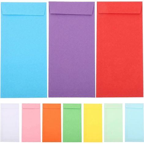 120 Bargeldumschläge, Budgetumschläge, Farbige Papierumschläge – 16,00 X 8,00 X 0,10 Cm