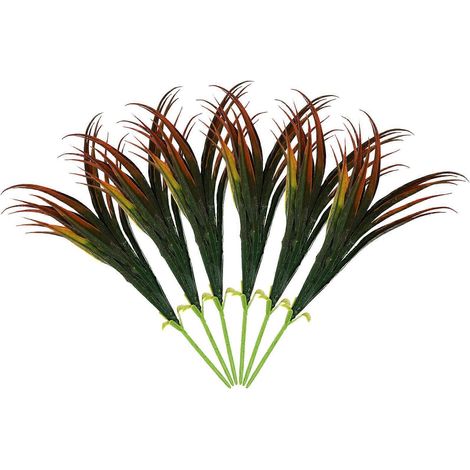 Set Mit 6 Dekorativen Kunstpflanzen Für Den Garten, Aus Kunststoff, Vielseitig Einsetzbar. – 42 X 20 Cm – Orange