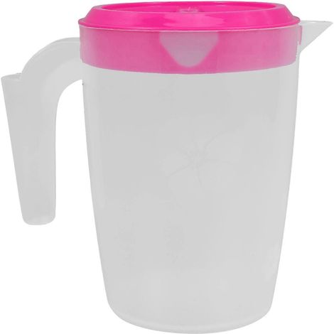 Saftkaraffe, Transparente Getränkekaraffe, Teekrug, Wiederverwendbare Kaltwasserkaraffe, Wasserkaraffe Mit Deckel – 17,00 X 15,50 X 10,80 Cm – Rot