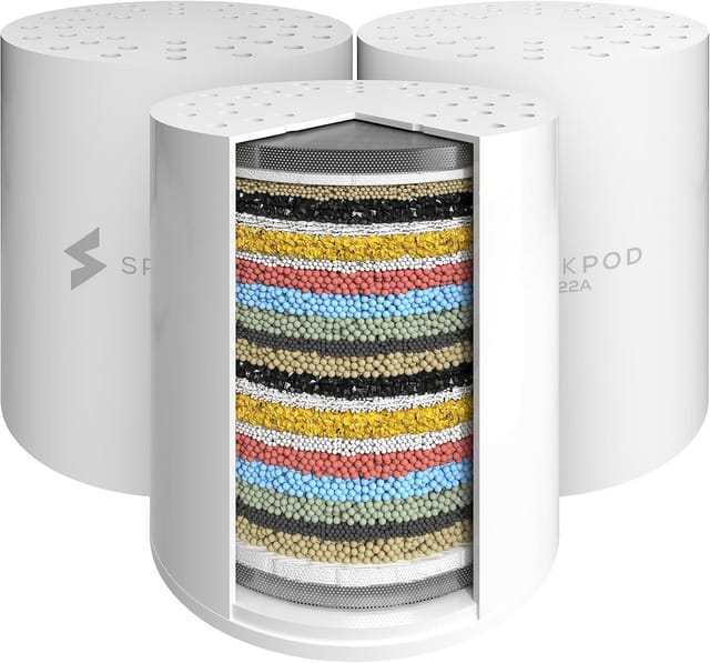 sparkpod Filter-Set Dusche Badewanne Hochleistungs-Duschfilter für Hautpflege, Zubehör für Alle Standard-Duschköpfe, ½-Zoll-Rohranschluss., Effektive Filterung für weicheres Wasser und verbesserte Hautpflege.