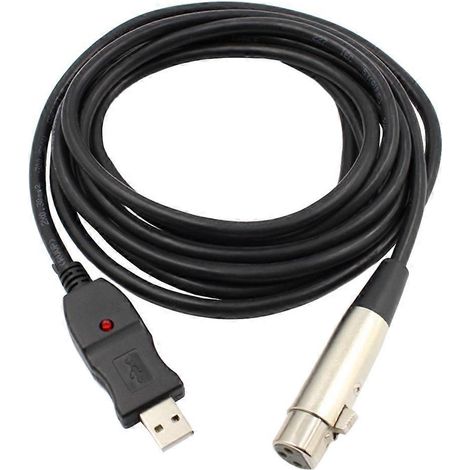 3 M Usb 2.0 Mikrofonkabel Mit Audiokonverter Für Gesangsaufnahmen – 2 X 300 Cm – Schwarz