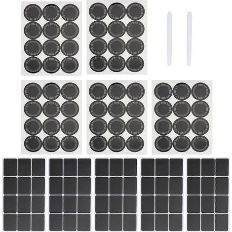 1 Packung Selbstklebende Aufbewahrungsetiketten Für Flaschen Und Dosen, Wasserfest (schwarz) – 17 X 10 Cm – Schwarz