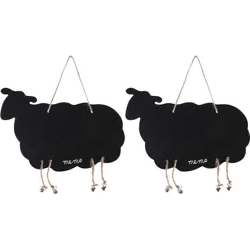 Set Mit 2 Mini-schaf-tafeln, Hänge-memotafeln – 24 X 33 Cm – Schwarz