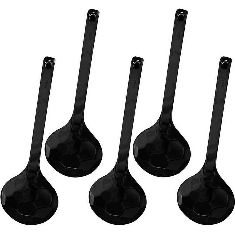 Set Mit 5 Schildkrötenförmigen Suppenlöffeln Aus Melamin, Ideal Für Restaurants Oder Ramen-läden. – 20,8 X 6,2 X 0,5 Cm – Schwarz
