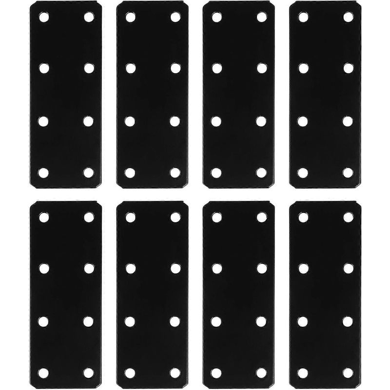 Set Mit 8 Flachen, Geraden Stützen Zur Reparatur Und Zum Austausch Von Massiven Verstärkungsplatten – 10,00 X 3,80 X 0,20 Cm – Schwarz