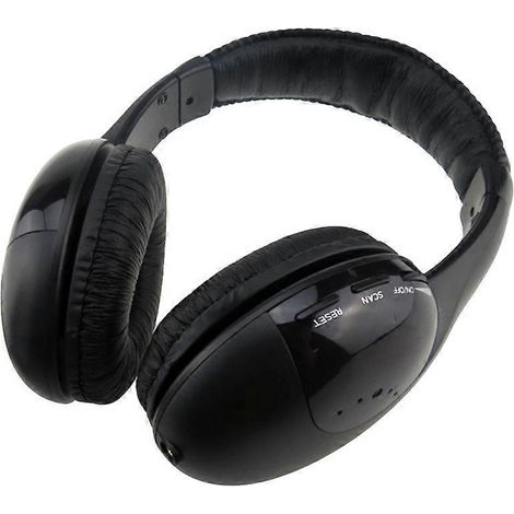Mh-2001 Multifunktionale Kabellose Stereo-kopfhörer Mit Mikrofon Und Fm-radio Für Mp3-player, Pcs, Fernseher Und Handys (schwarz)