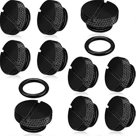 Packung Mit 10 Schwarzen G 1/4-zoll-stopfen Mit O-ring Für Computer-flüssigkeitskühlsysteme