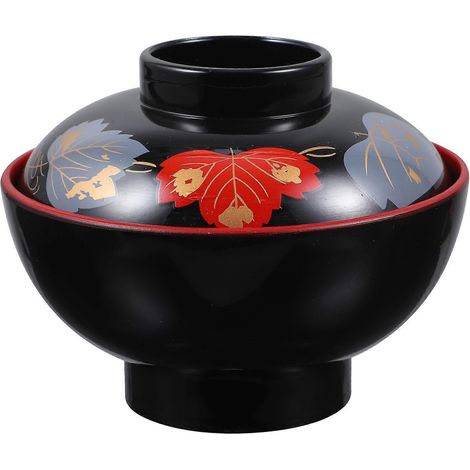 Traditionelle Japanische Suppenschüssel Mit Deckel, Ideal Für Nudeln, Ramen Und Reis. – 11,9 X 11,9 X 9 Cm