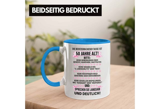 Trendation Tasse Trendation - 50. Geburtstag Frauen Tasse Geschenk Geschenkidee 50er Geburtstag Spruch Perfektion Mama Mutter Lustiger Spruch Witzig