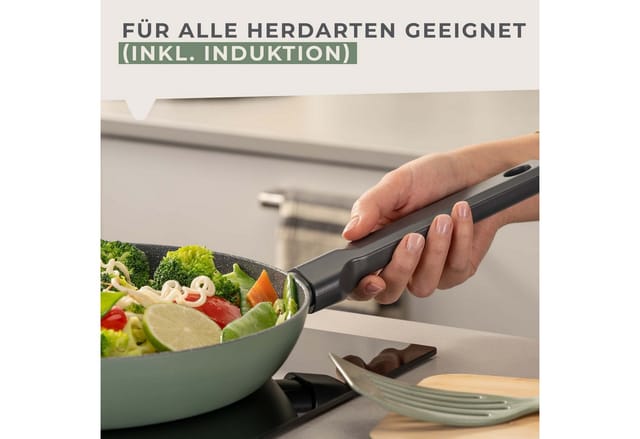 FACKELMANN Bratpfanne Balance 28cm – Recyceltes Aluminium, Keramik-Antihaft, Induktion