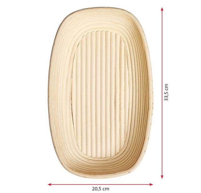 WESTMARK Brotbackform Gärkörbchen-Set, 2tlg., Gärkörbchen oval + Bezug, Peddigrohr/Baumwolle