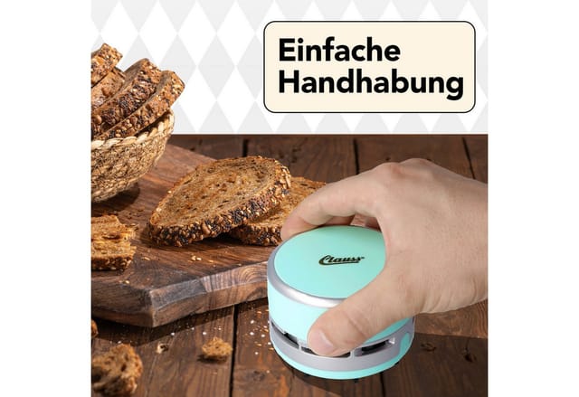 CLAUSS Akku-Handstaubsauger 2Clean Tischstaubsauger Mint, Mini Staubsauger Büro Gadget, Ideal für Büro, Haushalt oder Auto