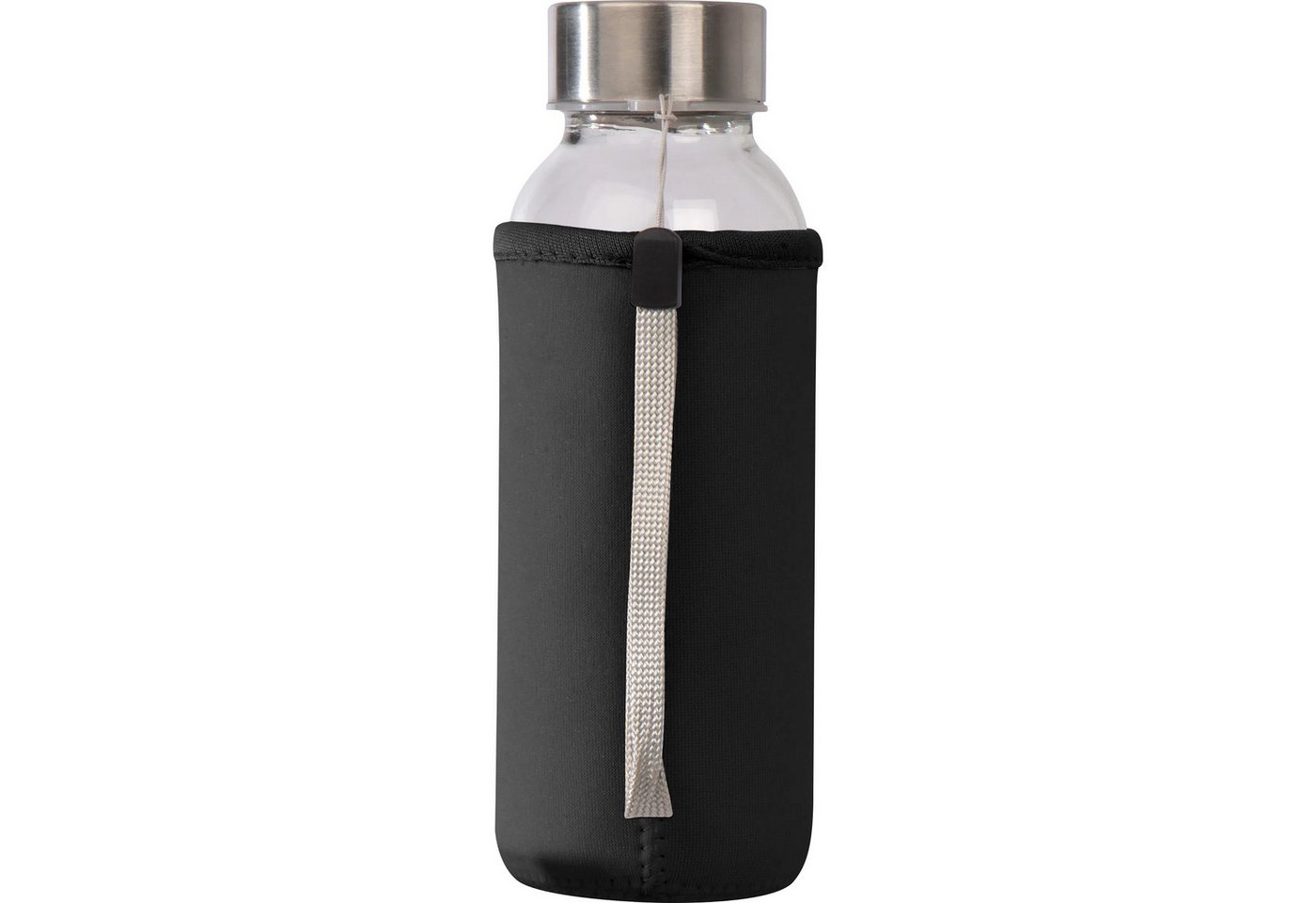 Macma Trinkflasche Glas Trinkflasche mit schwarzen Neoprenüberzug / 300ml / Farbe: transp Bild 2